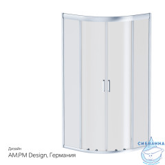 Душевое ограждение AM.PM Gem 90х90 W90G-401-090WT профиль хром, стекло прозрачное (без поддона) (без поддона)