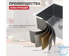 Кухонная мойка Raglo 50 R703.5044.05 (сатин)