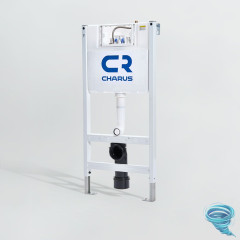 Инсталляция для унитаза Charus City с кнопкой смыва Charus хром глянец, с унитазом Grossman GR-001SQ (с сиденьем Soft Close) (микролифт)