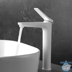 Смеситель для раковины Lemark Bronx LM3709MW (с донным клапаном) (белый матовый)