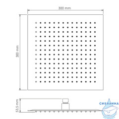 Верхний душ WasserKRAFT 300 1 режим (хром) A118