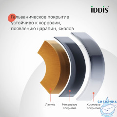Душевая система с тропическим душем и изливом, хром глянцевый, Aiger, IDDIS, AIGSB3Fi06