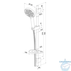 Душевой гарнитур Milardo Ideal Spa 3 режима ILS3B70M16 (черный матовый)