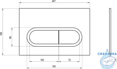 Кнопка смыва Ravak Chrome X01455 белый матовый