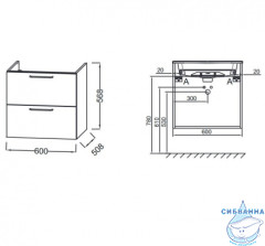 Тумба под раковину Jacob Delafon Odeon Rive Gauche EB2520-R9-N18 белый, черные ручки