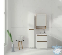 Тумба Viant Мальта 60П с раковиной Como 60 белый/дуб вотан