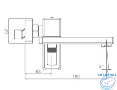 Смеситель для ванны Gappo G3217-6 с аксессуарами ( черный матовый)