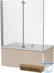 Шторка для ванны Jacob Delafon Capsule 140 см E6D127-GA профиль серый, стекло прозрачное