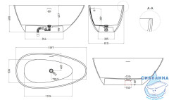 Ванна из искусственного камня Salini Paola 160x81 (материал S-Sense, белый глянцевый)