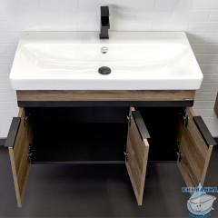 Тумба Comforty Соло 90 дуб темный с раковиной Comforty 90 00-00010979