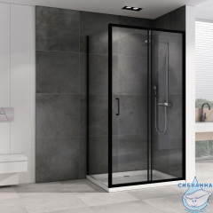 Душевое ограждение ABBER Schwarzer Diamant AG30130B5-S100B5 130x100 профиль черный, стекло  прозрачное (без поддона)