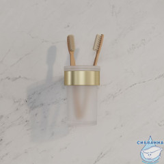Стакан для зубных щеток, нержавеющая сталь, Petite, золото матовое, IDDIS, PETG0SGi45