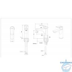 Смеситель для раковины Bravat Rhein F1429564BW-9-ENG (без донного клапана) (черный матовый)