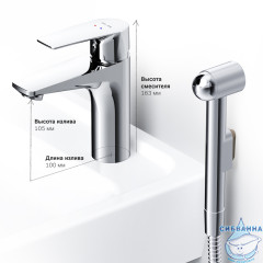 Смеситель Am.Pm Gem F90A03000 с гигиеническим душем (хром)