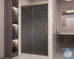 Дверь в нишу Vincea Stella 120 профиль брашированное золото, стекло тонированное VDS-1ST120CGG