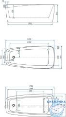Акриловая ванна Aquanet Family Trend 170x78 (белый/черный матовый)