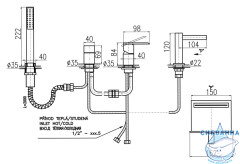 Смеситель для ванны на борт RavSlezak Лоира LR566.5P