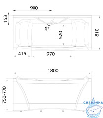 Акриловая ванна 1Marka Dolce Vita 180x80