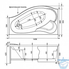 Акриловая ванна Aquanet Palma 170x100 L с каркасом