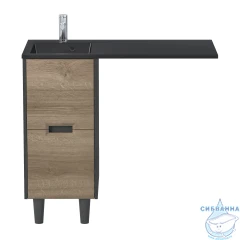 Тумба под раковину 1Marka Maid 38н антрацит/орех