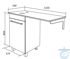Тумба 1Marka Wash 50 белый со столешницей Wash 110 L белый глянец и раковиной  Roll 53