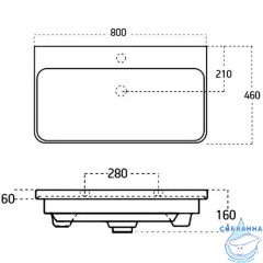 Мебельная раковина Aquanet Luxury 11080-KL 80 см 182312