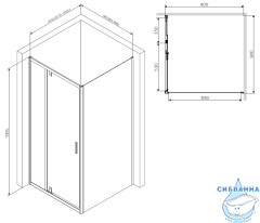 Душевое ограждение AM.PM Gem W90G-404-090MT 90x90 профиль хром, стекло прозрачное (без поддона)