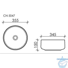  Раковина на столешницу 36 см Ceramicanova Element CN5047