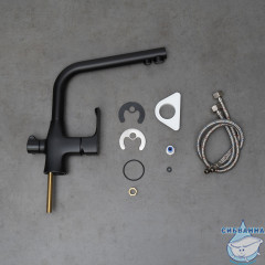 Смеситель для кухни Lemark Ursus LM7258BL (черный матовый)