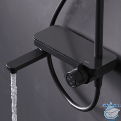 Душевая система AM.PM Like 220 1 режим F0780722 (чёрный матовый)