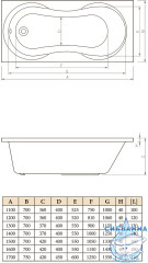 Ванна акриловая C-BATH Salus 130х70