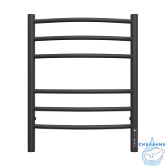 Полотенцесушитель электрический Terminus Классик П6 45х60 черный матовый (с возможностью скрытого подключения, подключение справа)