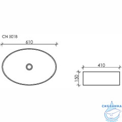  Раковина на столешницу 61 см Ceramicanova Element CN5018