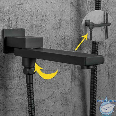 Душевая система Gappo G7117-6 300 1 режим (черный матовый)