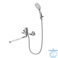 Смеситель для ванны с длинными изливом, глянцевый хром, Rora, Milardo, RORSB00M10