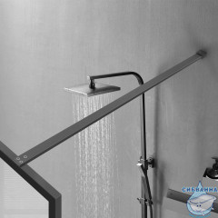 Walk-in Vincea Walk In HS 90 профиль вороненая сталь, стекло прозрачное/рифленое VSW-1HC900CFGM