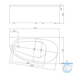 Акриловая ванна Aquatek Дива 170х90 R