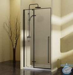 Дверь в нишу Vincea Slim-N 90 профиль черный, стекло прозрачное VDPH-5SN900CLB