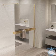 Walk-in Vincea Walk In HS 100 профиль брашированное золото, стекло зеркальное VSW-1HR100MRG