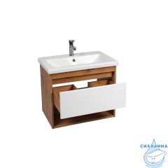 Тумба Viant Бостон 60П с раковиной Como 60 дуб вотан/белый