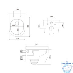 Комплект 3в1: подвесной унитаз, инсталляция и клавиша смыва черная, Basic, IDDIS, BASAPU6i73