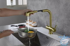 Смеситель для кухни Timo Saona 2346/17FL (золото матовое)
