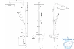 Душевая система Allen Brau Infinity 250 1 режим 281953 (черный матовый)