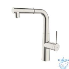 Смеситель для кухни с фильтром и выдвижным изливом, сатин, Pure, IDDIS, PURBNPFi05N