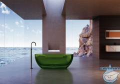 Ванна из полиэфирной смолы ABBER Kristall 170х75 AT9703Emerald зеленая