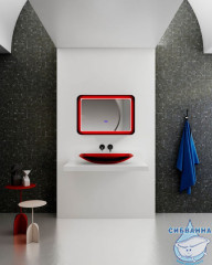 Зеркало для ванной ABBER Kristall 80 AT6701Rubin с подсветкой