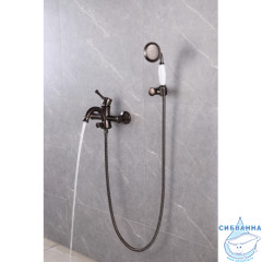 Смеситель для ванны Lemark Peretto LM6302RB с душевым гарнитуром (черный кофе)