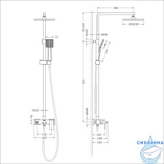 Душевая система Timo Selene SX-1030/17 230 1 режим (золото матовое)
