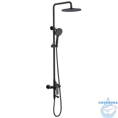 Душевая стойка ABBER Weiss Insel AF8016BL с изливом, черный матовый