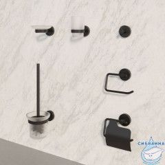 Держатель для туалетной бумаги с крышкой, черный матовый, сплав металлов, Sena, IDDIS, SENSBC0i43